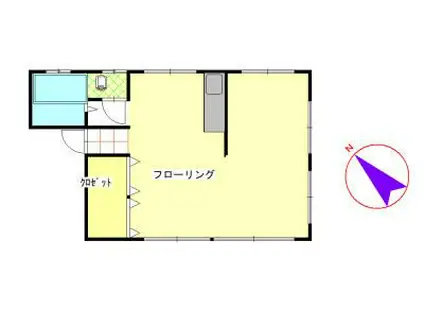 リビエール新屋敷(ワンルーム/2階)の間取り写真