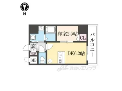 ONLYONEキセラタウン(1LDK/4階)の間取り写真