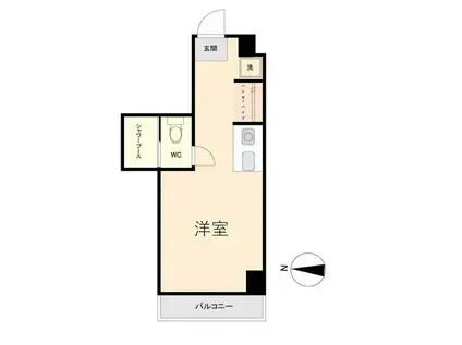 アソルティ東二番丁レジデンス(ワンルーム/8階)の間取り写真