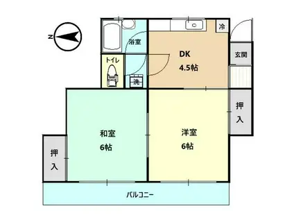 平和台コーポラス(2DK/1階)の間取り写真
