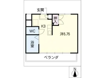 ア・ドリームかしあげII(1K/1階)の間取り写真