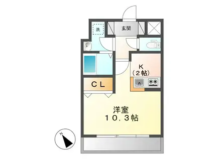 サンパレス幸町(ワンルーム/6階)の間取り写真