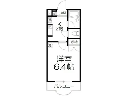 フォーラム登戸(1K/2階)の間取り写真