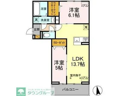 ガーネット(2LDK/3階)の間取り写真