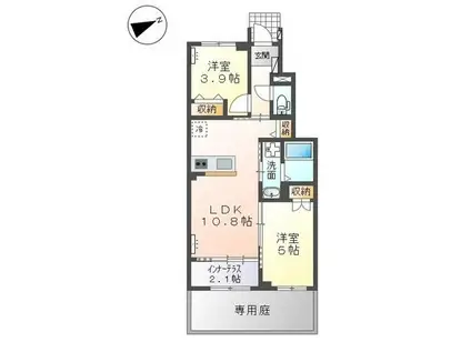 プロニティ・K III(2LDK/1階)の間取り写真