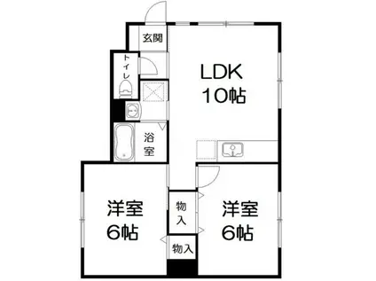 パティオ桜木A(2LDK/1階)の間取り写真