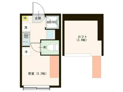 ハーモニーテラス高松I(ワンルーム/1階)の間取り写真