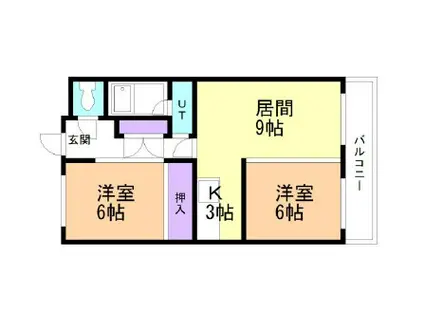 ラ・プラウ(2LDK/3階)の間取り写真