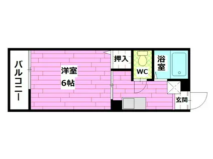 グリーヒル(1K/2階)の間取り写真