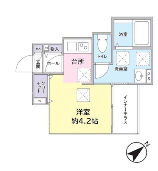 BLGG1(1K/1階)の間取り写真