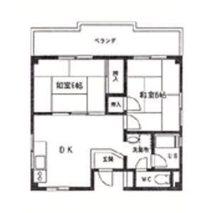 リバーサイドゆう(2DK/3階)の間取り写真