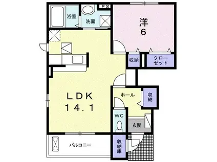 ニシルネオ(1LDK/1階)の間取り写真