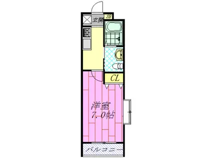 ルーフトップ(1K/2階)の間取り写真