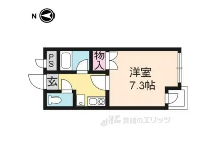 シャトードゥフルール(1K/5階)の間取り写真