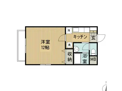 サント・ネージュ(1K/2階)の間取り写真