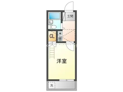 ユトリロ平川本町(1K/1階)の間取り写真