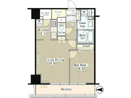 グランドゥール代々木大山(1LDK/10階)の間取り写真