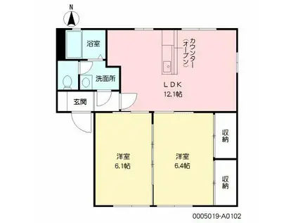 フレグランスM&Y (2LDK/1階)の間取り写真