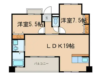 J5・STAGE1(2LDK/5階)の間取り写真