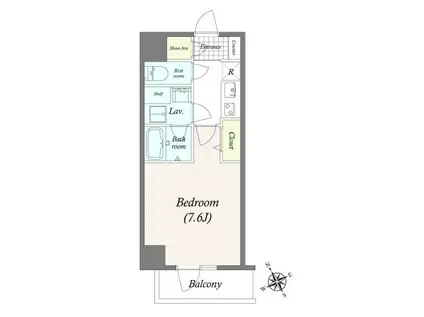 GRAN PASEO浅草橋II(1K/9階)の間取り写真