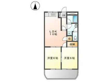 スピカ小柳(2LDK/2階)の間取り写真