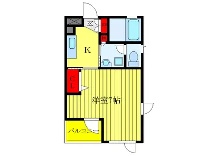 ノーザンハウス(1K/1階)の間取り写真