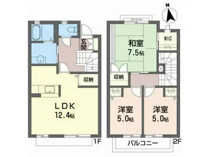 レフィナードA(3LDK/1階)の間取り写真