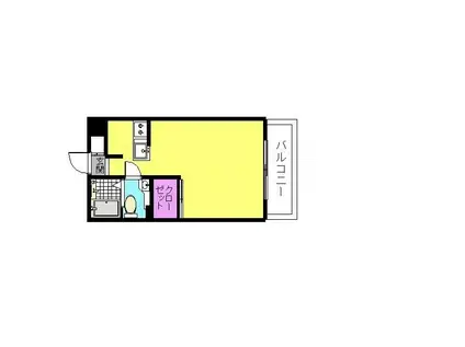 ラ・フルール(1K/3階)の間取り写真