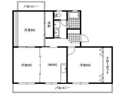 スカイヒル21I(3DK/2階)の間取り写真