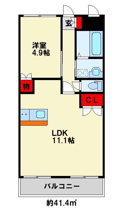 プランドール・アムール SY(1LDK/1階)の間取り写真