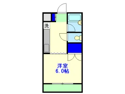 ピアフルールⅡ(1K/1階)の間取り写真
