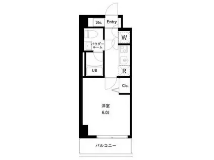 アーバンパーク行徳ステーションフロント(1K/6階)の間取り写真