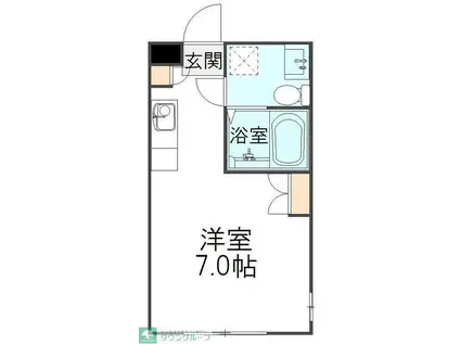 オーバル柏(ワンルーム/1階)の間取り写真