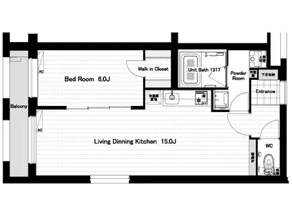 RESIDENCE京都府庁前(1LDK/3階)の間取り写真
