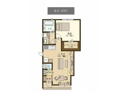 ユーソニアン妙高・美守A(1LDK/1階)の間取り写真