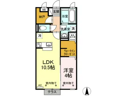 グッドベルテ(1LDK/1階)の間取り写真