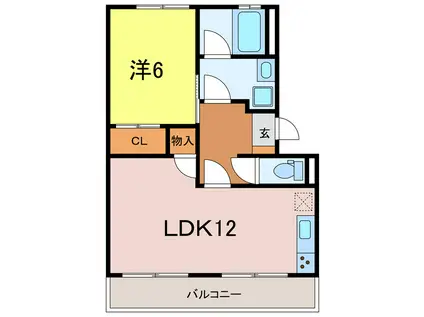ダイアローグA(1LDK/1階)の間取り写真