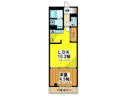 グラティア プレーナ(1LDK/1階)の間取り写真