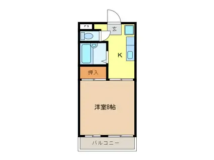 シティハイツヤマザキ(1K/3階)の間取り写真