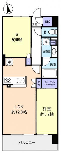 スカイグランデ津田沼(1SLDK/7階)の間取り写真
