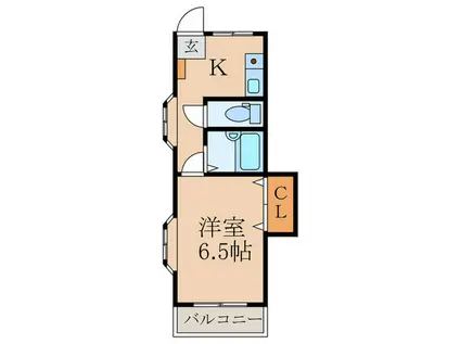 パールパレス(1K/1階)の間取り写真