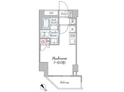ウィステリア大森山王(ワンルーム/6階)の間取り写真