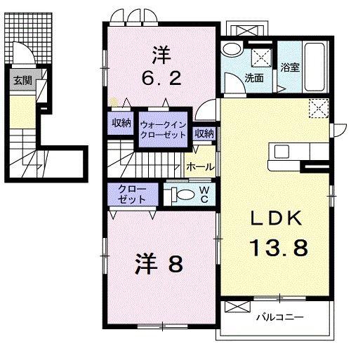 K ファミール I(2LDK/2階)の間取り写真