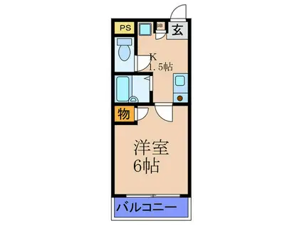 ティアラコート(1K/1階)の間取り写真