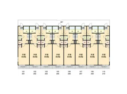 レトア豊島(1K/1階)の間取り写真