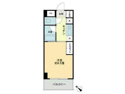 THE BLUE 8(1K/3階)の間取り写真