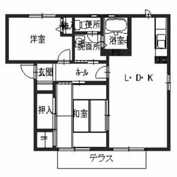 クローバー藤田(2LDK/1階)の間取り写真