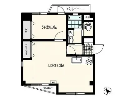 リルトピアザ(1LDK/4階)の間取り写真