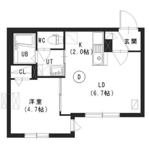 ユヌ・ポム(1LDK/3階)の間取り写真
