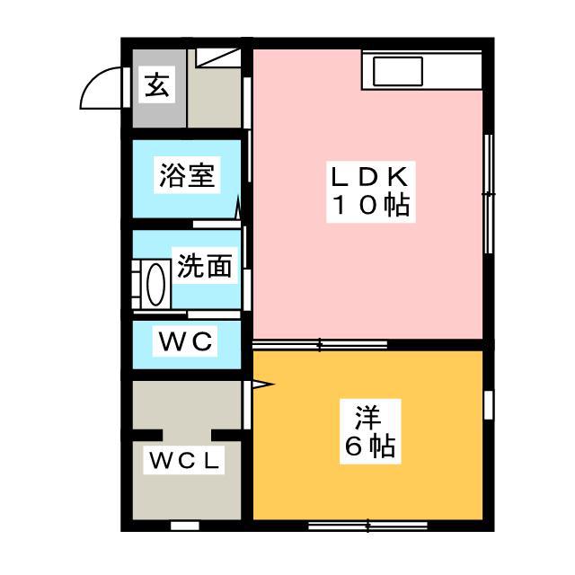 近鉄名古屋線 津駅 徒歩12分 2階建 築12年(1LDK/1階)の間取り写真